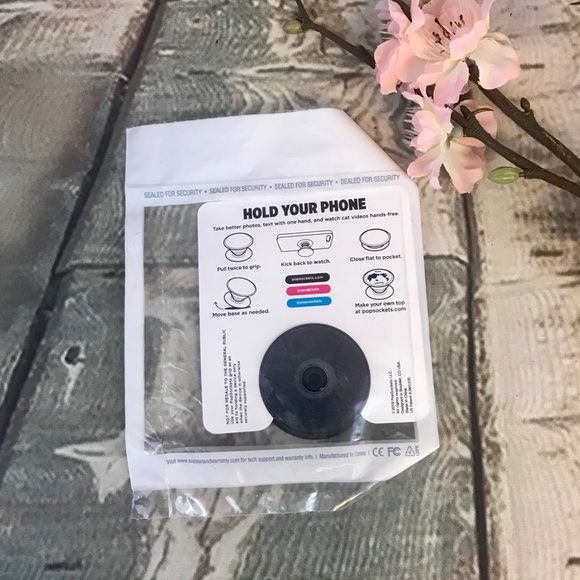 3/$20 Pop Socket Cell Phone Tablet Grip Black Orange - Picture 2 of 3